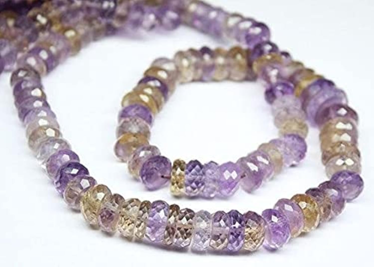 Fil ametrine bicolore 8mm 12mm pour réparer et concevoir des bijoux durables