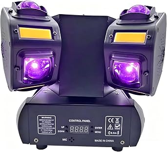 Moving Head DJ Lights, 12 LEDs Rotating Beam Stage with Mixed Lighting Effects, Sound Activated DMX512 Party Lighting for DJ KTV Disco Party Club Wedding