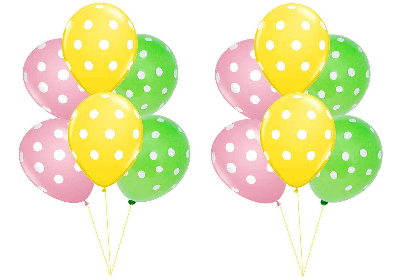 AMFIN® 12 Inch (Pack of 50) Pink, Green and Yellow Polka Dot Balloons for Birthday Decoration/ Decoration Baby Shower, 1st Birthday, Anniversary Party, Bachelors Party, Office Party ,Diwali - Image 2 thumbnail