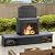 Sunjoy Outdoor Fireplace, Patio Wood Burning Steel Fireplace with Chimney, Log Holders, Fireplace Tool and PVC Cover, Black