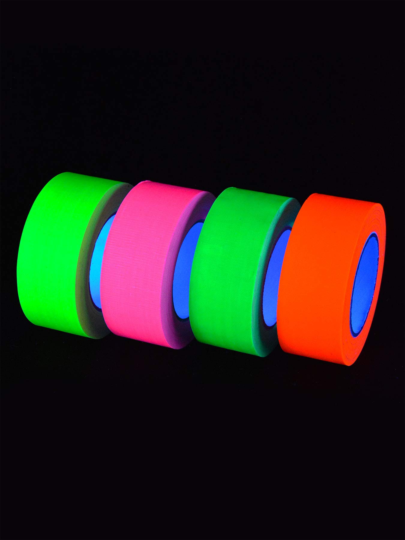 4er-Pack 25m-Rolle Schwarzlicht Klebeband Tape Rolle Neonset, 50mm