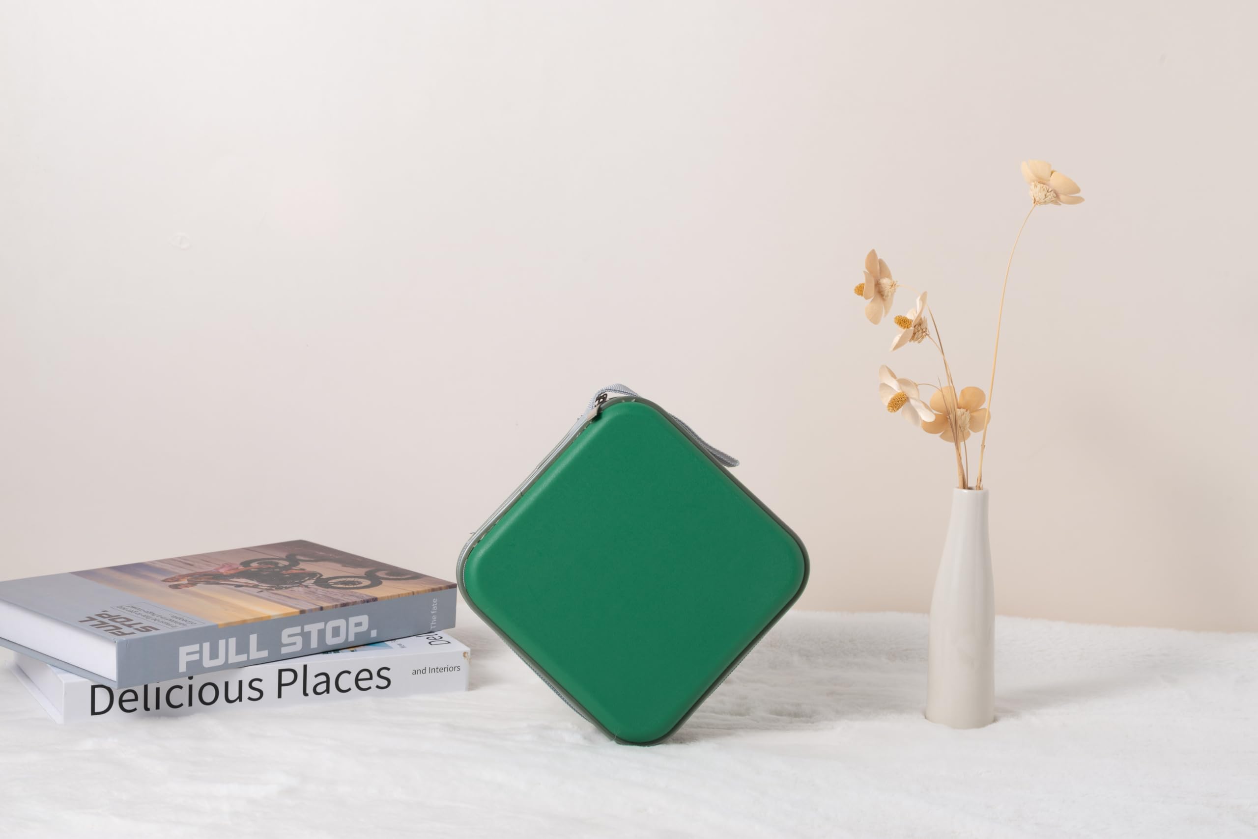 Funda para CD/DVD portátil de 40 discos de almacenamiento, color verde