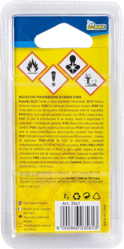 ON BIKE Tubetto di Mastice da 8ml per riparazioni Camera d'Aria Bici