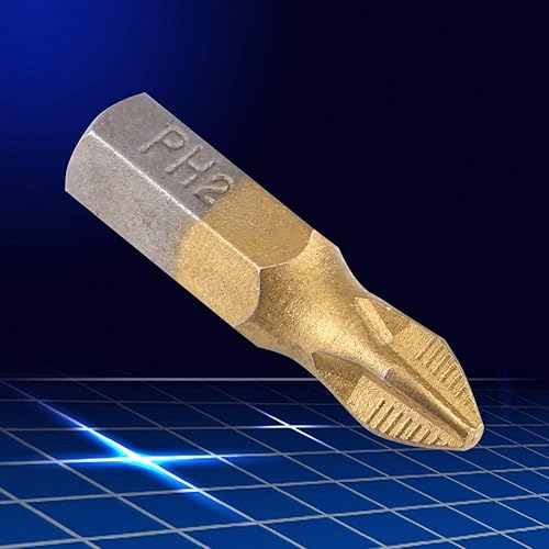Miniatura 4 de Juego de 10 puntas de destornillador con revestimiento PH2 Phillips, vástago hexagonal de 0.984 in de longitud PH2 antideslizante magnético