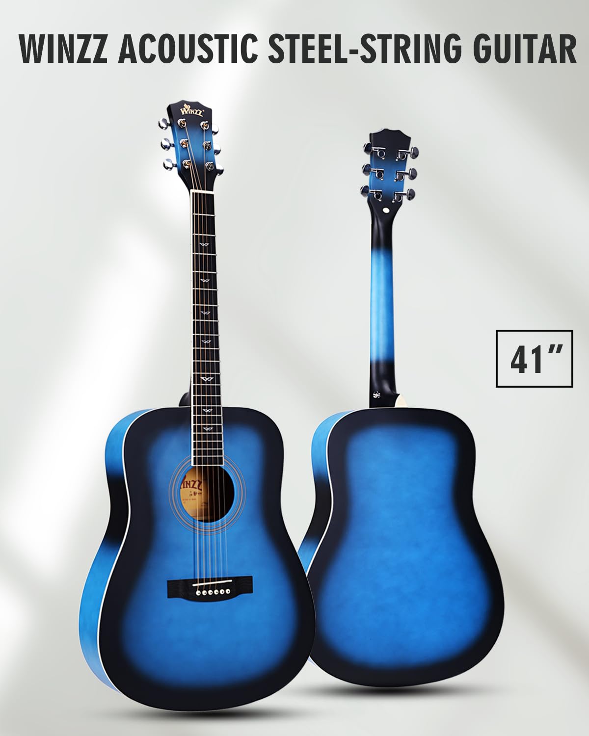 【美品】winzz guitar アコースティックギター Amazon | Winzzアコースティックギターフルサイズ、4/4フォークギター