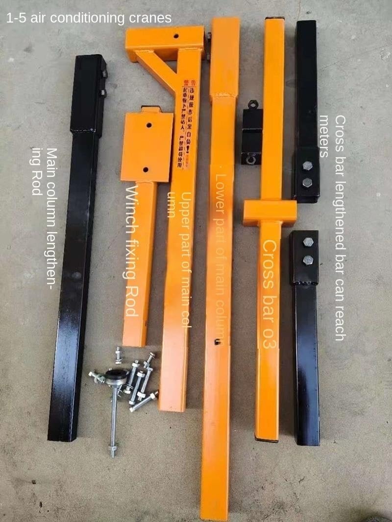 icVantA Ac Lifting Tool for Installation Air Conditioner External Unit, Bracket + Manual Winch Set, Side Swing Folding Lifting Crane (Color : Folding side only stand) (5hp enhanced only bracket)