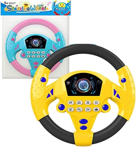 Miniatura 1 de Forart - Controlador de conducción simulado portátil, juguete de copiloto con sonidos y luces, volante, regalo para niños y adultos