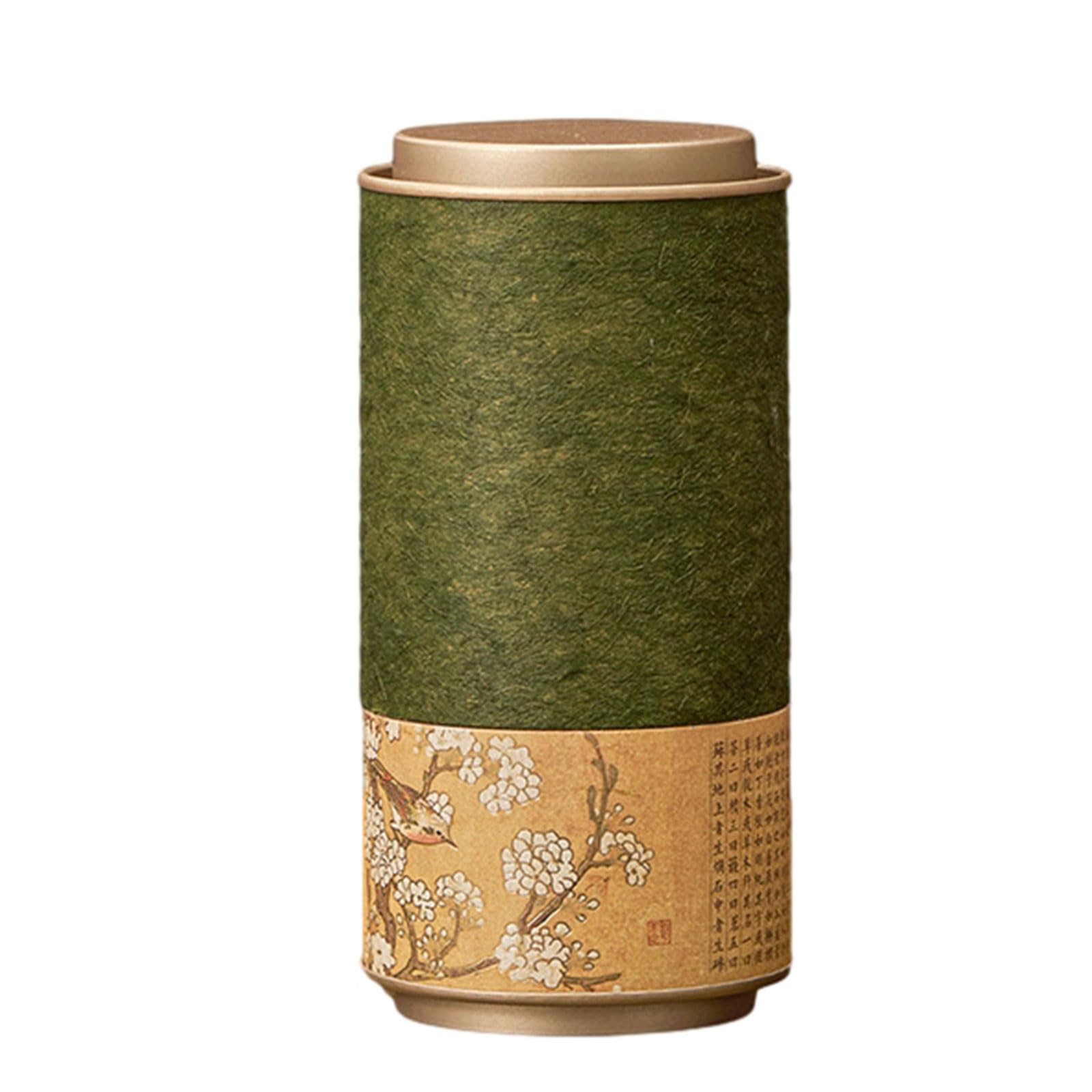 Kalttoy Green Exquisite Tea Container Chinese Culture Tea Storage Box Canister Storage Jar For Enthusiasts Practical Canister