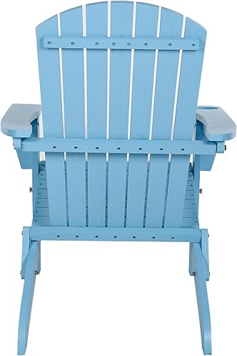 Miniatura 9 de Sillas plegables Adirondack, sillas de césped de madera para exteriores con soporte para tazas, silla de patio para jardín, patio, piscina, patio