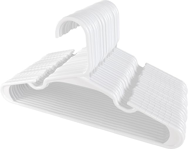 Utopia Home Plastic Kids Hangers for Clothes- Baby Clothes Hangers for Nursey & Closet- Durable and Slim Children Hangers- Space Saving Toddler Hangers- Infant Hangers & Baby Coat (Pack of 40, White)