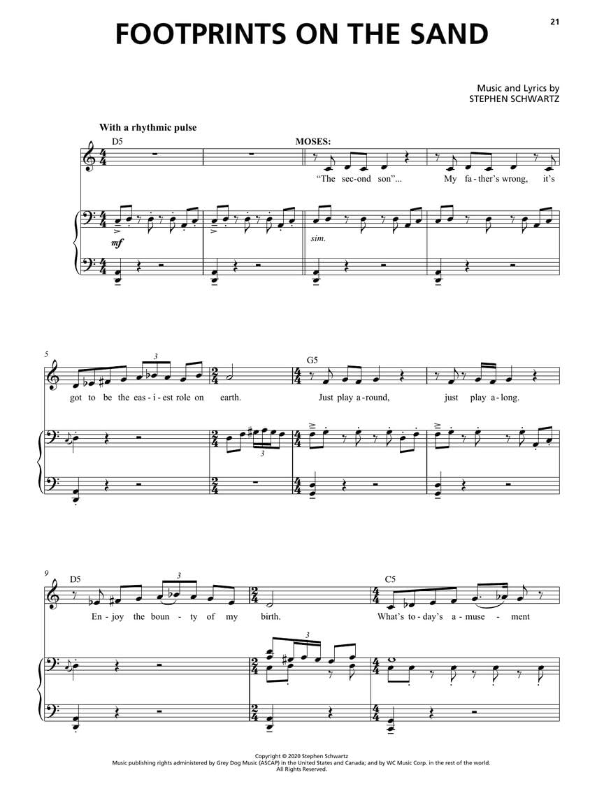 The Prince of Egypt - Vocal Selections: Stage Musical