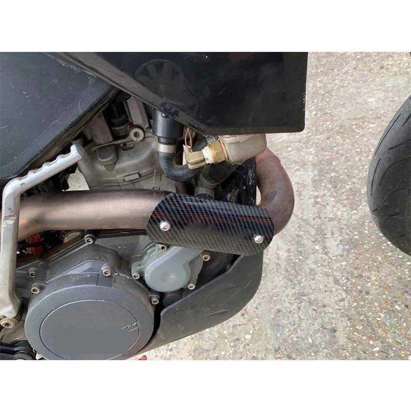 Cache silencieux moto en acier inoxydable style carbone - 6