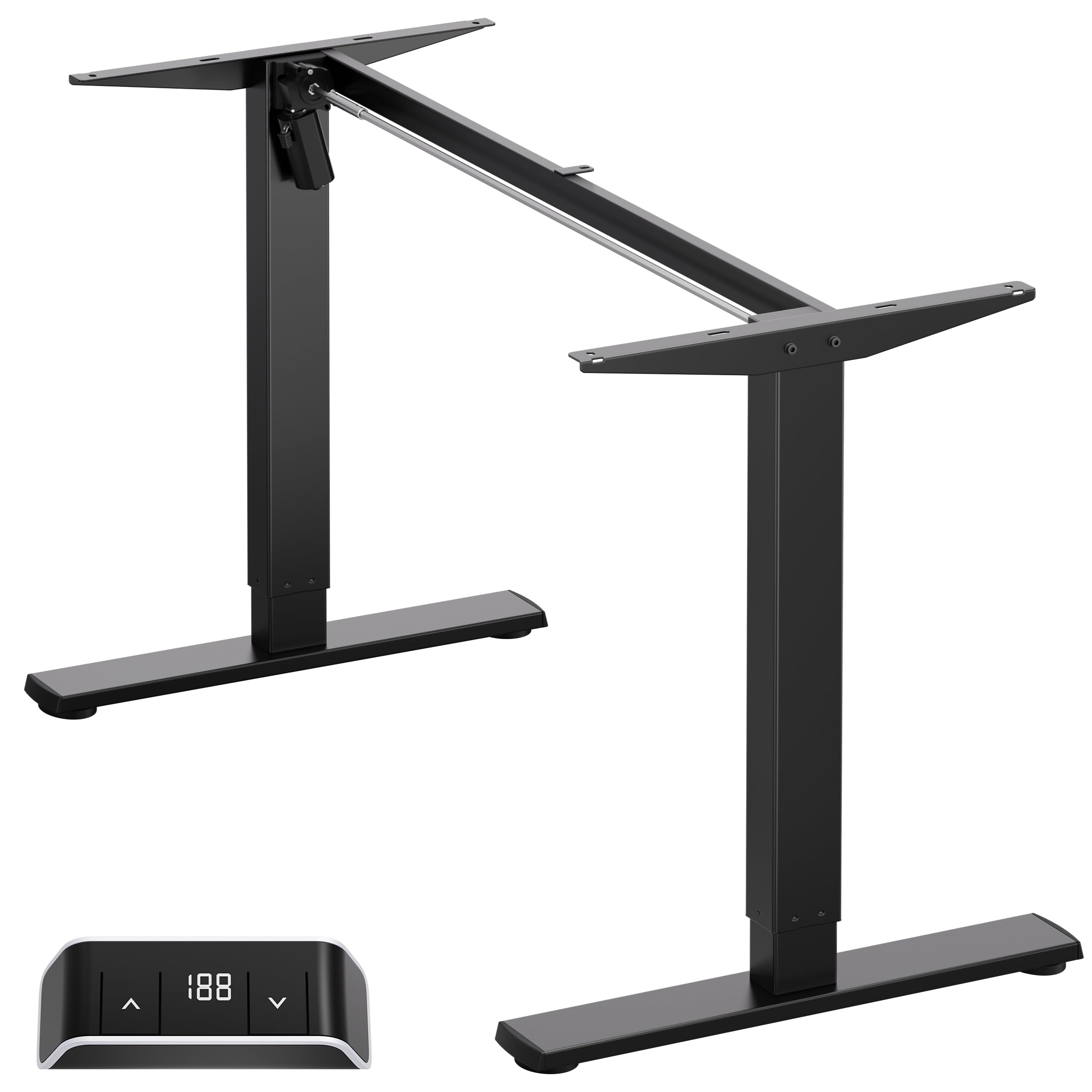 ONKRON höhenverstellbarer Schreibtisch Gestell elektrisch bis zu 70 kg, Sitz Steh Tisch Untergestell für 120-170 cm Tischplatten, Schreibtisch höhenverstellbar mit Motor Schwarz WDF221E-B