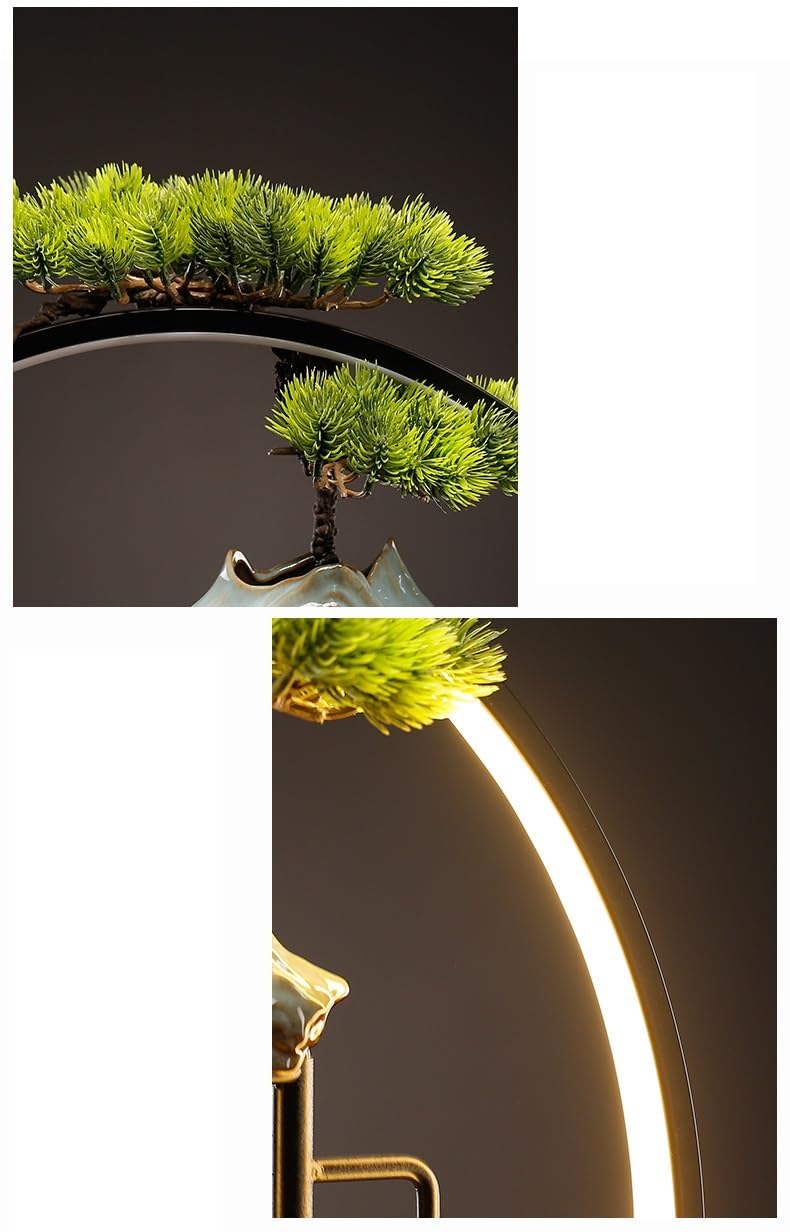 Fuente De Mesa Fuente Creativa con circulación de Agua, Adornos la Fortuna for Oficina, Sala Estar, hogar, decoración Escritorio De Cascada Interior
