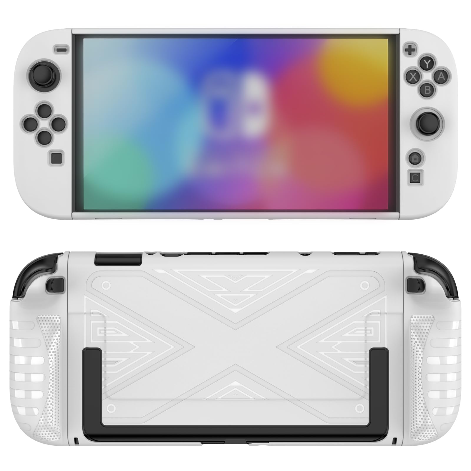 Haofun Thin Fit Hülle für Nintendo Switch 2, Enthalten 1* Schutzhülle + 2*Griff Case, PC+TPU Verbundwerkstoffe, rutschfest Kratzfest und Stoßdämpfend Kompletter Schutz - Weiß