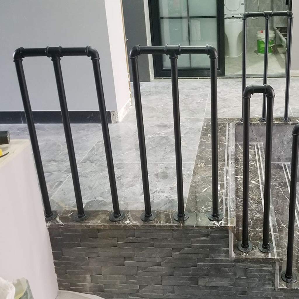 Main courante en fer kit complet 55-100 cm avec balustrades antidérapantes