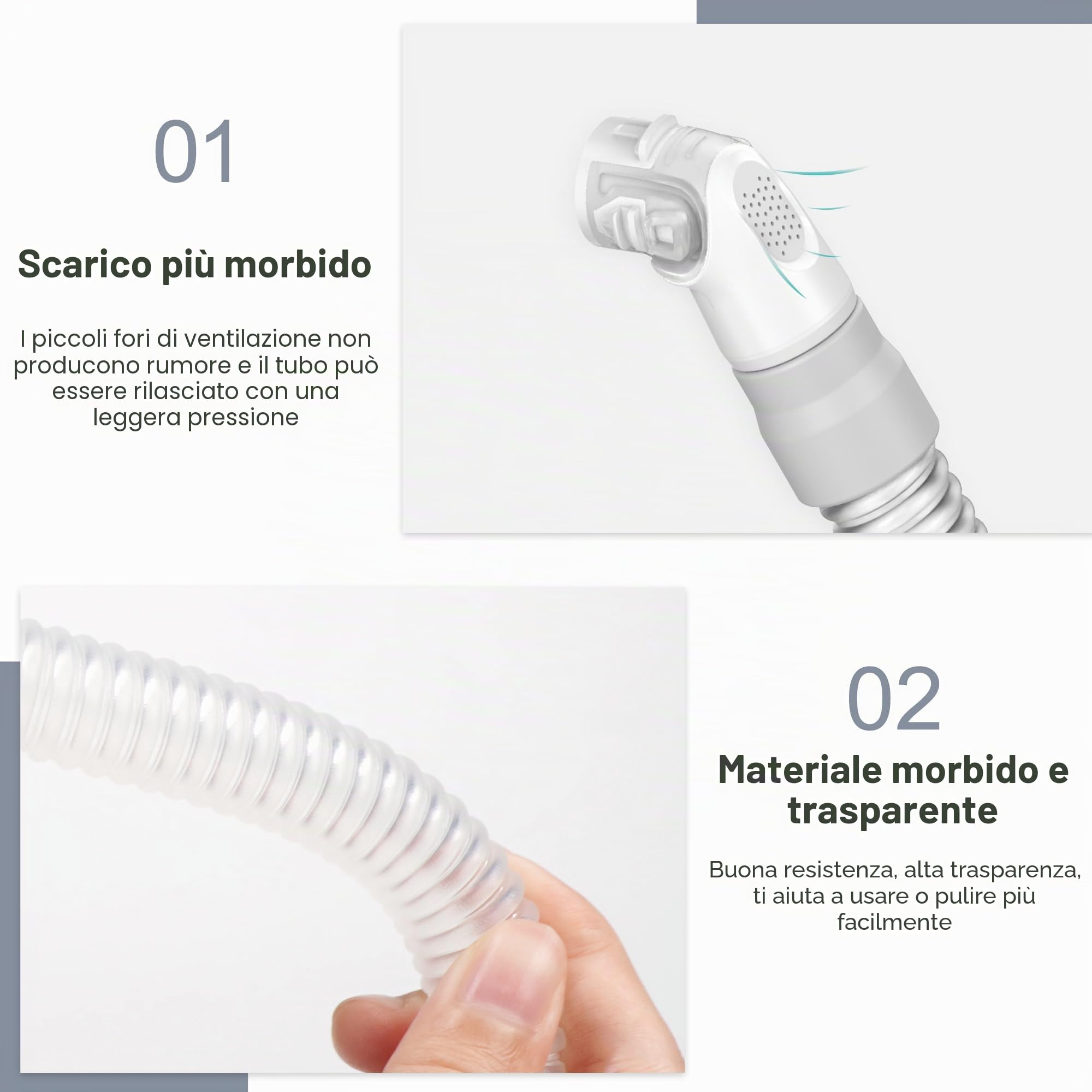 Confezione da 2 tubi di ricambio per Airfit N20, per evitare perdite e ridurre il rumore, accessori CPAP di alta qualità