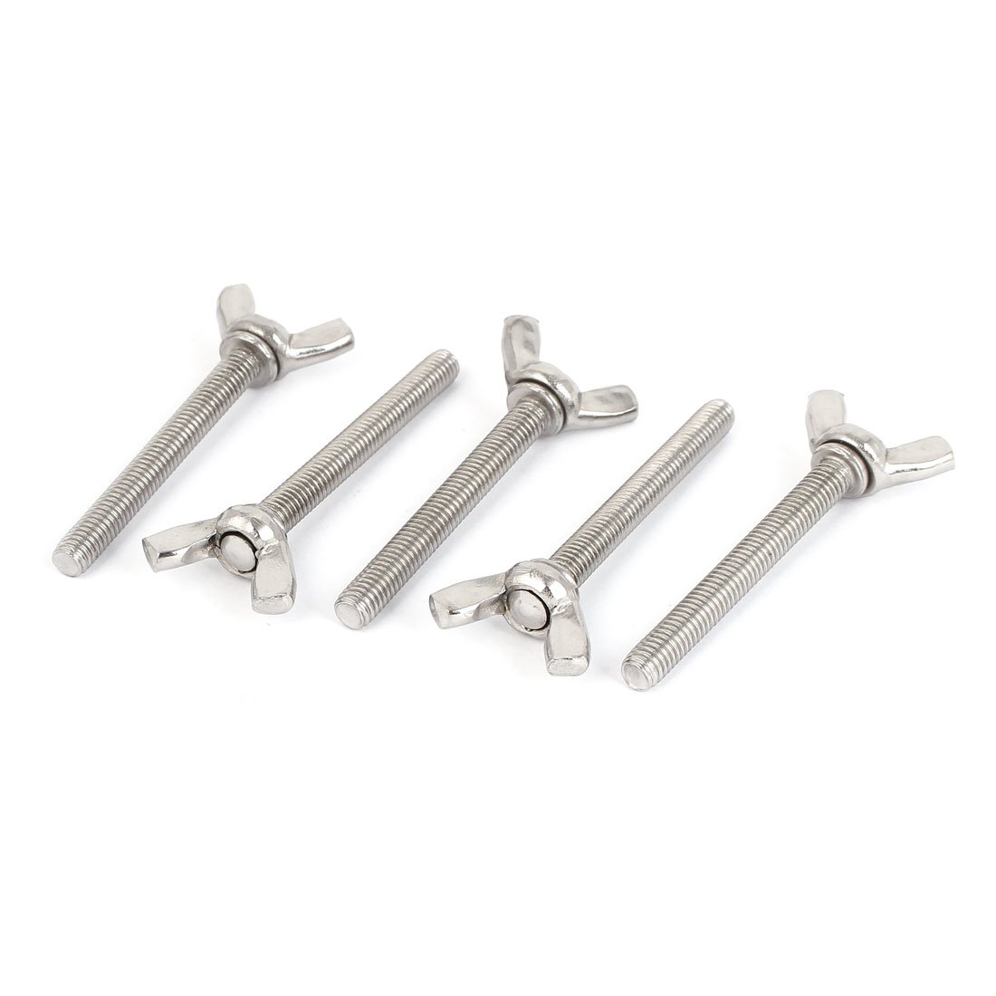 uxcell M6 x 50mm Thread 304 Stainless Steel Wing Bolt Butterfly Screw Fastener 5pcs