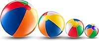 Bedwina 4-Pack Rainbow Beach Balls: 6" 12" 16" 24" Inflatable Pool Toys for Kids, Beach Games, Summer Parties & Outdoor Fun
