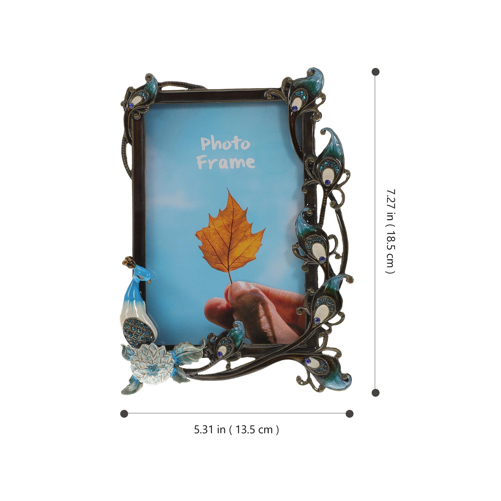 Toyvian Vintage Pfau Bilderrahmen Für Schreibtisch Hochwertige Verarbeitung Mit Elegantem Vintage-pfauenmuster Optimaler Schutz Für Wertvolle Erinnerungen Einfach Zu Bedienen Und Vielseiti
