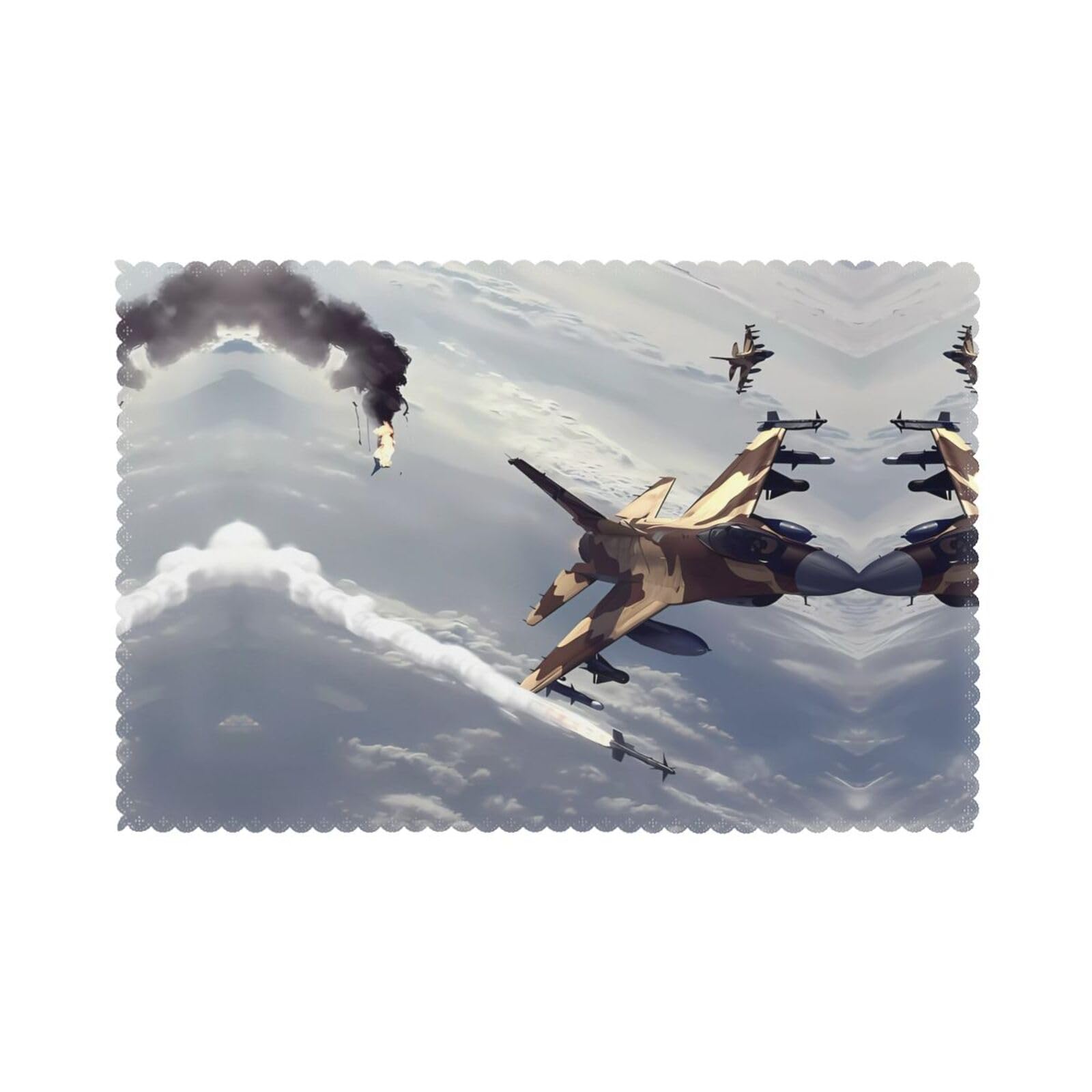 WHJSHOP Aircraft Prints Placemats Set of 6 12x18in – Transform Your Table into a Cozy Haven for Memorable Meals