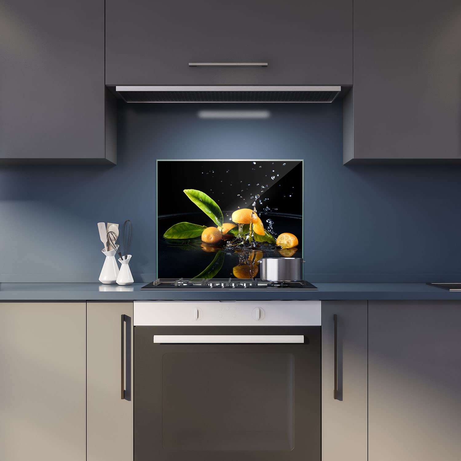 decorwelt Herdabdeckplatte Abdeckung Ceranfeld Abdeckplatte Schneidebrett 1-Teilig 60x52 Früchte Schwarz Spritzschutz Glasplatte Ceranfeldabdeckung Schutz Herdschutz Sicherheitsglas Glasschneidebrett