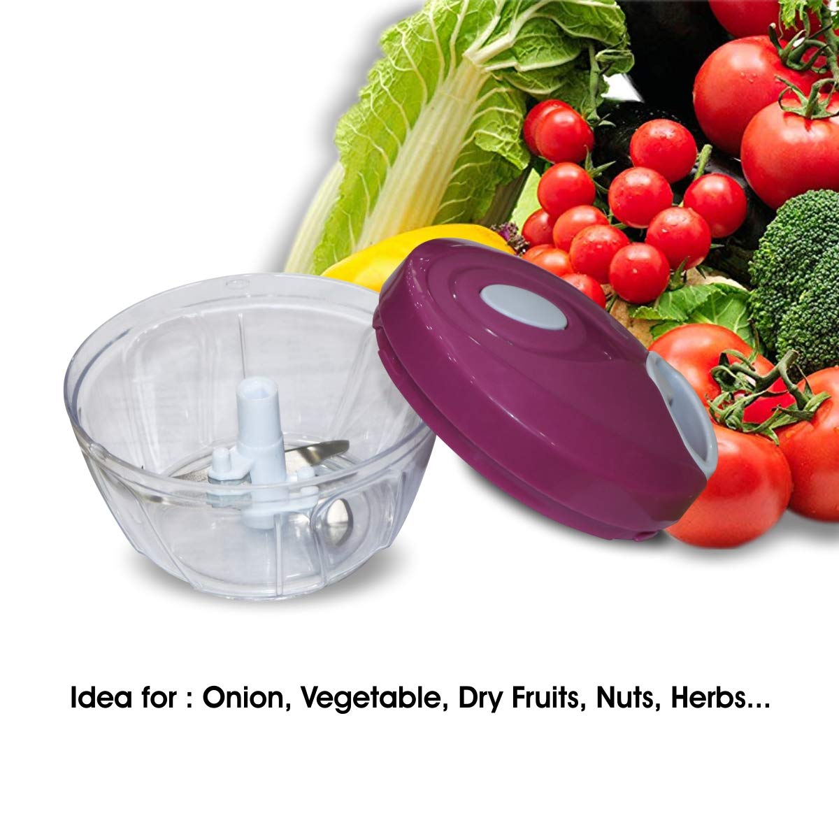 Inalsa Plastic Chop-it Handy Chopper (400 ml, Cherry Red/White) - Image 6 thumbnail