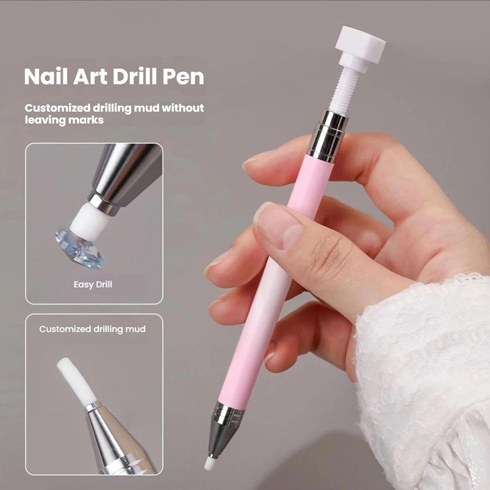 Upgrade Automatischer Nachfüllbarer Wachsstift, Wachsstift für Strasssteine Diamant Kunst Stifte Nachfüllbar für Diamond Art Nail DIY Handwerk (Dot Clay)