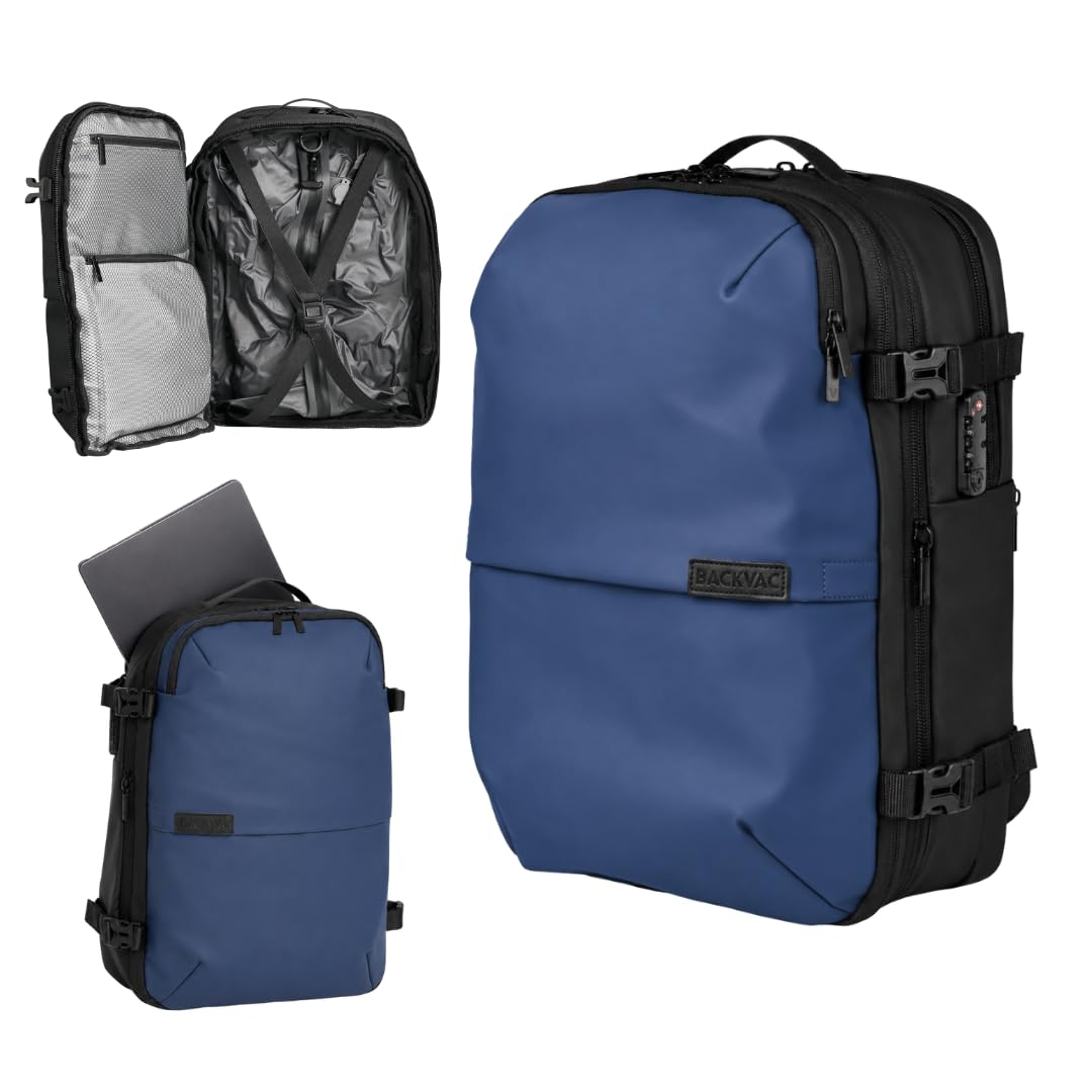 Backvac Travel Backpack 60L Expandable Air Compression System Water Resistant TSA Lock Ca…