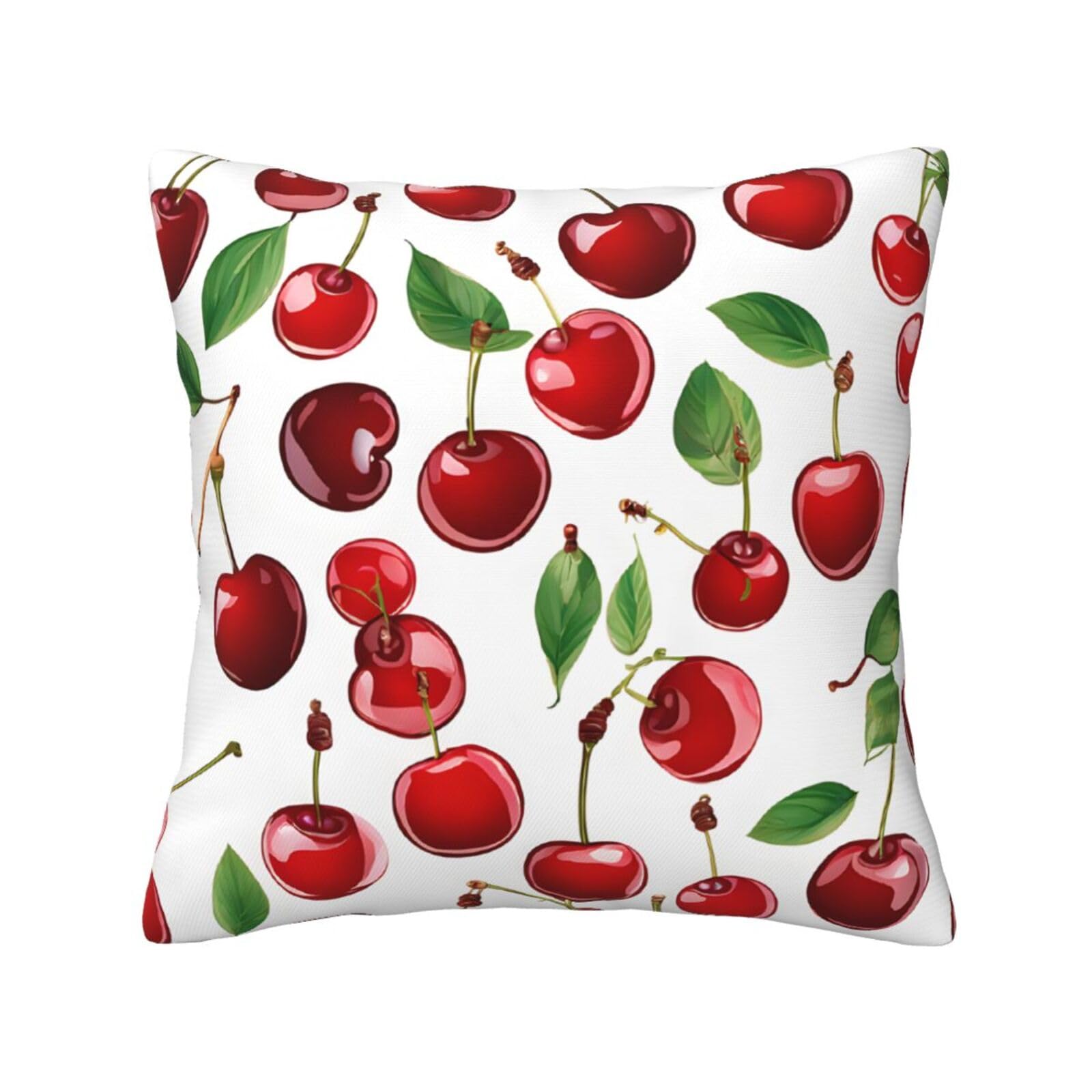 LHFIOHIRG (Red Cherries) Decorative Throw Pillow Covers Double-Sided Printed Cushion Covers for Sofa, Couch, Bed, and Home Decor 30 x 30cm