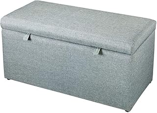 Foot Stool Footrest Storage Folding Highly Elastic Sponge Filling Foot Stool, Foldable Seat Bench & Footrest - Gray (Size : 43 * 43 * 45cm) (90 * 43 * 45cm Null) ()