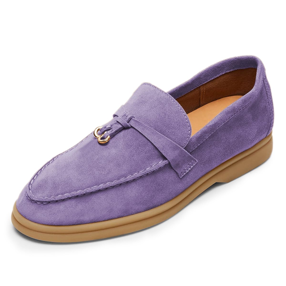 Milooey shoes Women's Round Toe Flat Loafers Comfort Slip On Moccasins Lightweight Driving Penny Loafer Casual Dress Walking Shoes Size 4-16 US