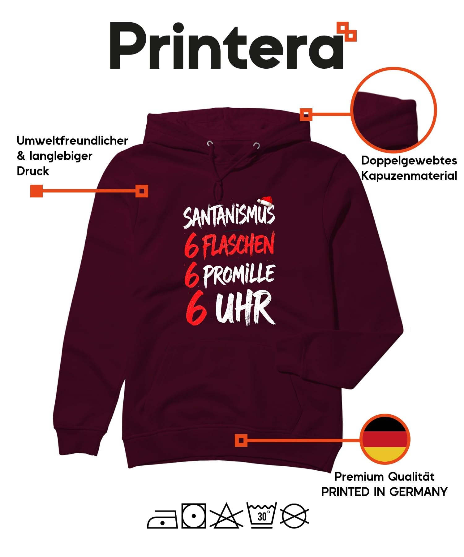 Santanizm 6 butelek 6 promili zabawny prezent na Boże Narodzenie Unisex bluza z kapturem