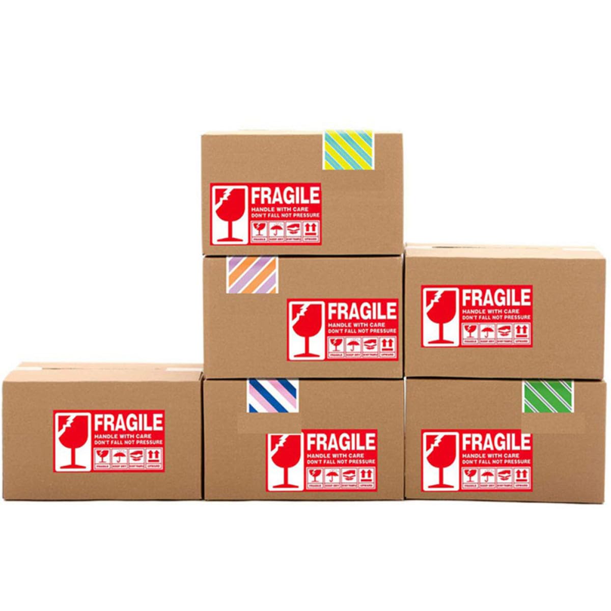 Etichette Autoadesive Pezzi 300 Carta in Rosse Fragile | Perforazione, Adesivo Tenace, Design Leggero, per Imballaggio e Spedizioni, Formato Pratico