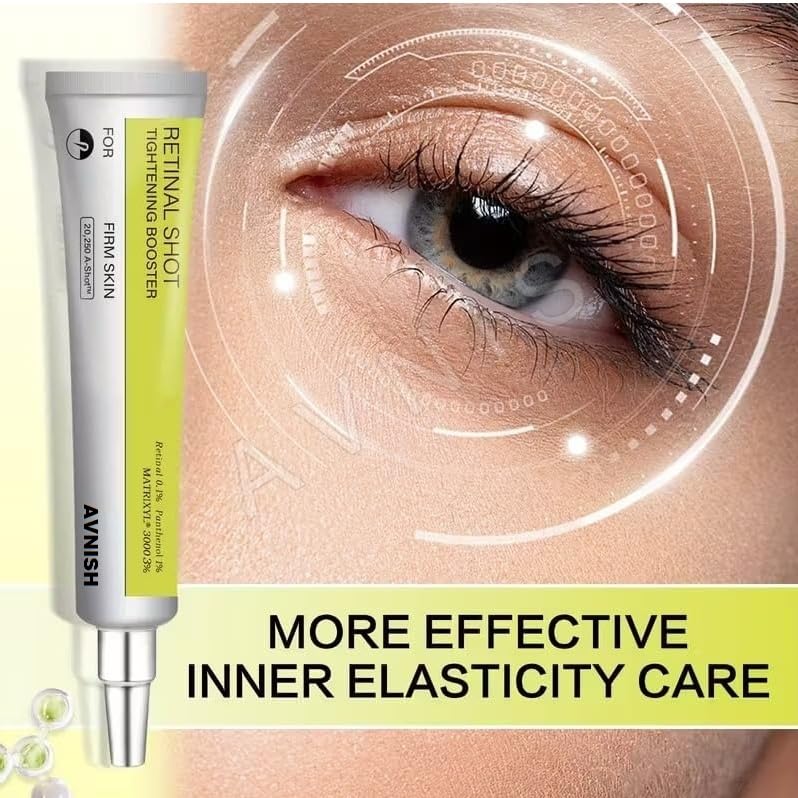 Image of AVNISH Retinal Shot Tightening Booster with 0.1% Retinal, Matrixyl & Niacinamide | Wrinkles & Fine Lines, Pore Minimizer, Firmer Skin, Glow Anti-Aging Night Korean Face Serum Beige Look Younger (15ml)