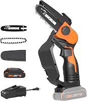 WORX 20V Power Share 5 in. Mini Cordless Chainsaw, 3.9 lb, 22 ft/s