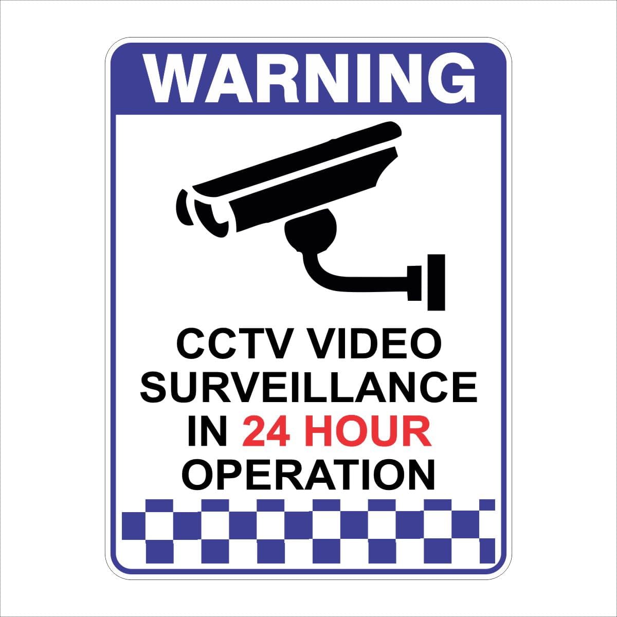 Cctv Video Surveillance In 24 Hour Operation Security Signs Metal Tin Sign 8 x 12 inch for Industrial & Commercial