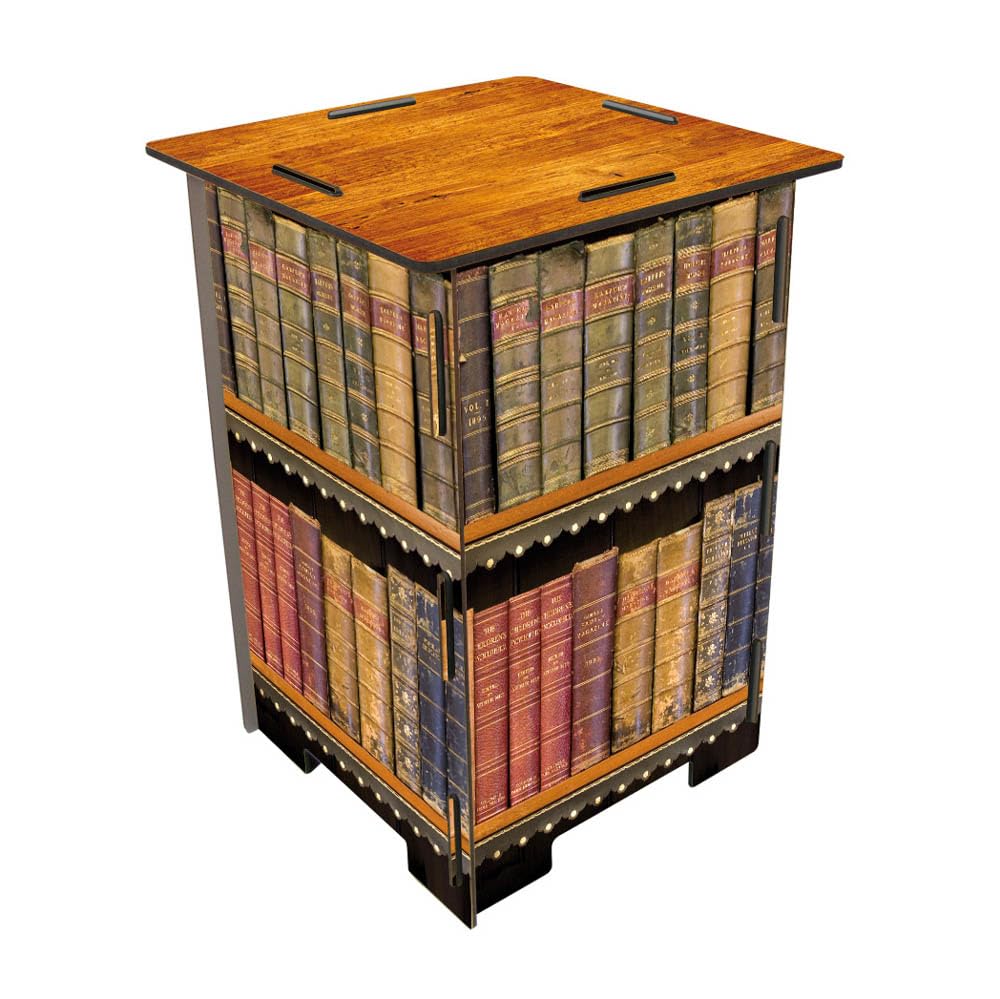 Tabouret en bois Werkhaus motif livres multicolore en MDF 29,5x42 cm