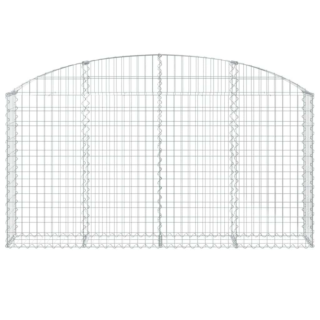Cesta para gaviones con arco alto, 200 x 30 x 100/120 cm, de hierro galvanizado, diseño moderno, robusto y estable, para jardín, balcón y terraza, maceta grande para relleno de piedra