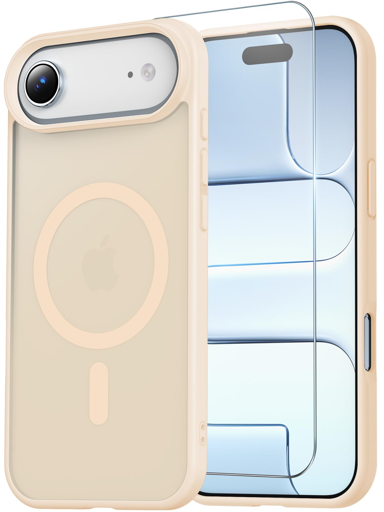Temdan for iPhone AIR Case with Screen Protector Beige