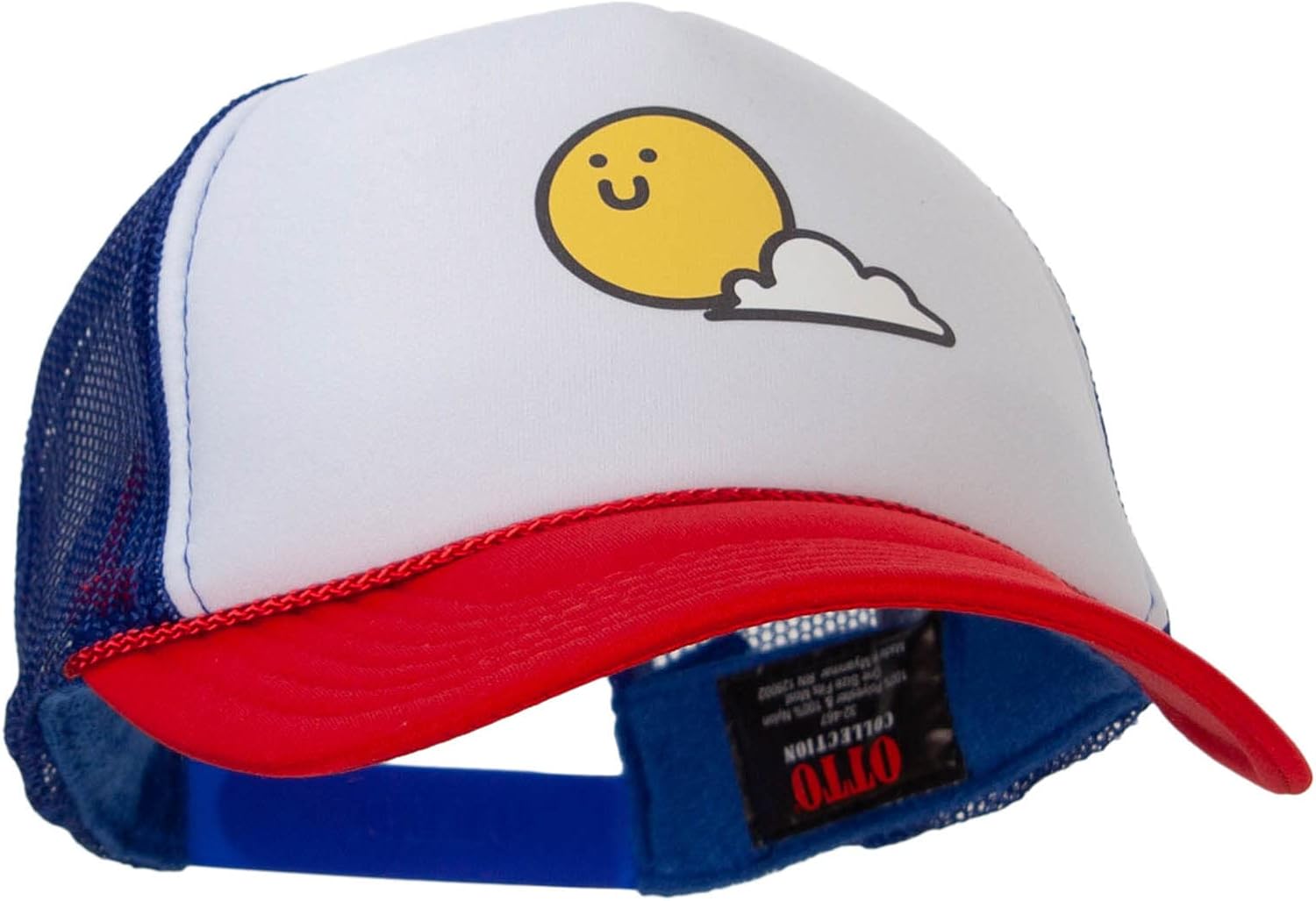 Sunny Smile with Cloud Heat Transfer Foam Panel Mesh Snapback