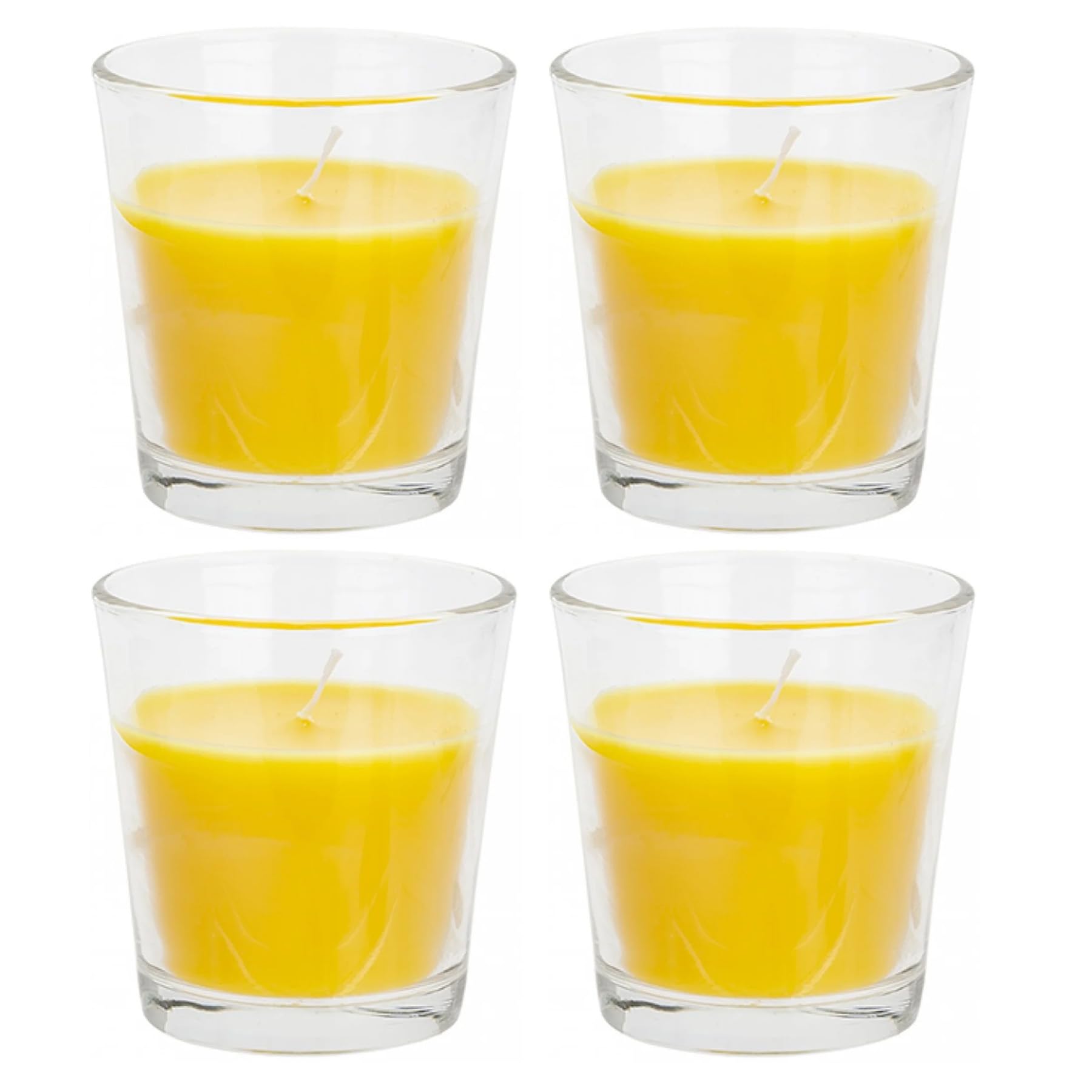 Set of 4 Citronella Candle in Glass Jar Indoor / Outdoor Use - 18 Hours Burn Time