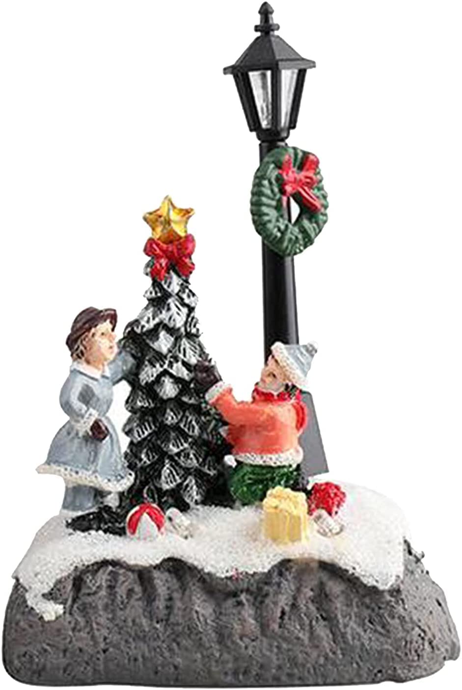 Christmas Scene Village LED Christmas Scene House Christmas Table Ornaments Micro Landscape Ornaments for Christmas Party Favors - A