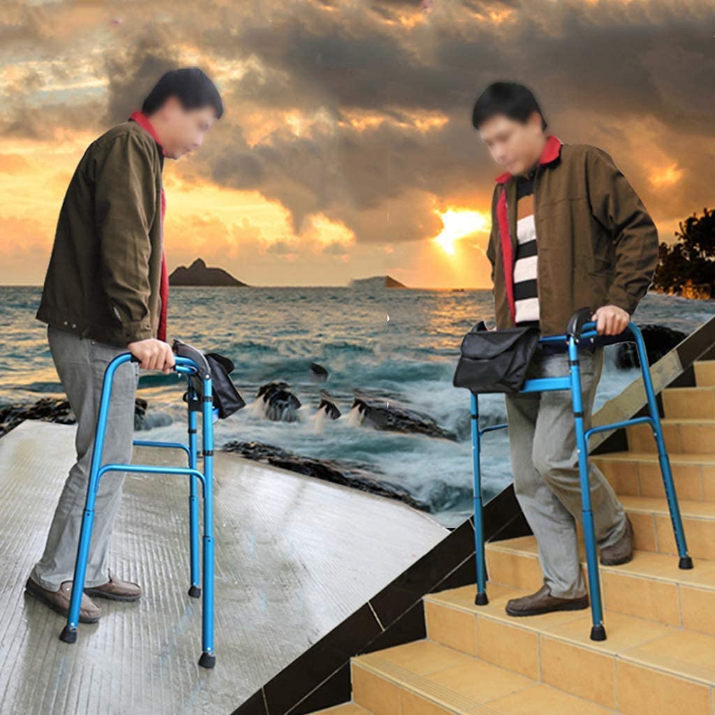 Andadores para Personas Mayores Andador Ligero Plegable para Ancianos sin Ruedas, reposabrazos Ajustable para Ancianos (aleación de Aluminio) (Rojo) Interesting