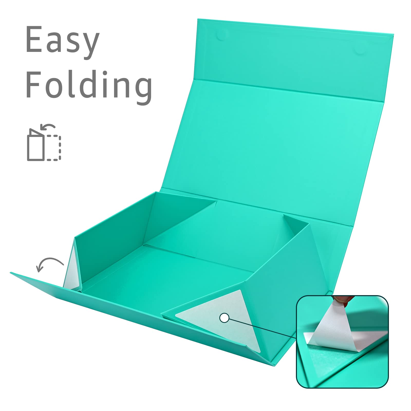 LIFELUM Confezione regalo verde e blu, 35,1 x 21,1 x 11,2 cm, 1 confezione grande scatola regalo con coperchio magnetico per regali, compleanni, proposte di damigella d'onore, contiene nastro, carta,