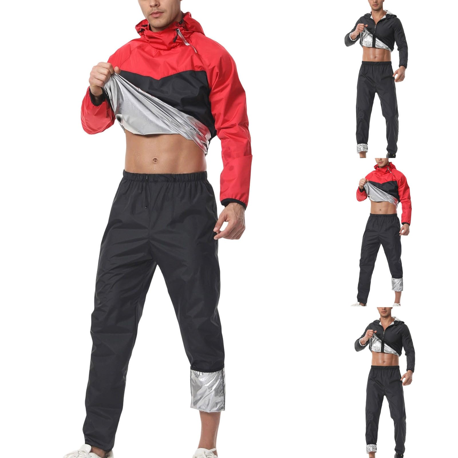 Traje de sudoración para adelgazar, camiseta de entrenamiento para quemar grasa, juego de sauna, chaqueta de sudoración para hombre, chaqueta deportiva, adelgazante, fitness