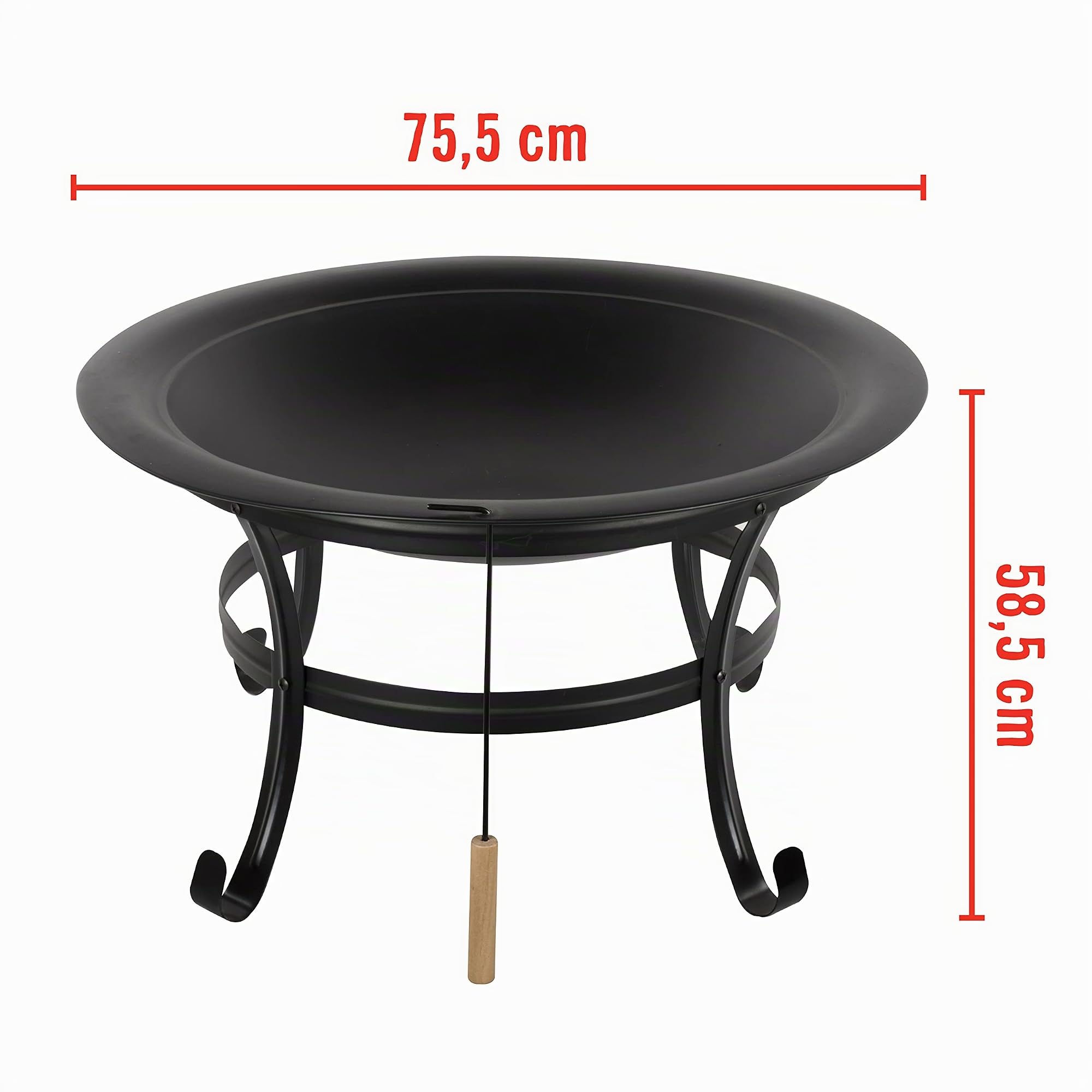 BBQ Collection Brasero Exterieur Ø75,5 cm - Incinerateur de Jardin sur Pied - avec Écran Anti-Étincelles - Facil a Transporter avec Poignées - Decoration Jardin et Terrasse - Acier au Carbone