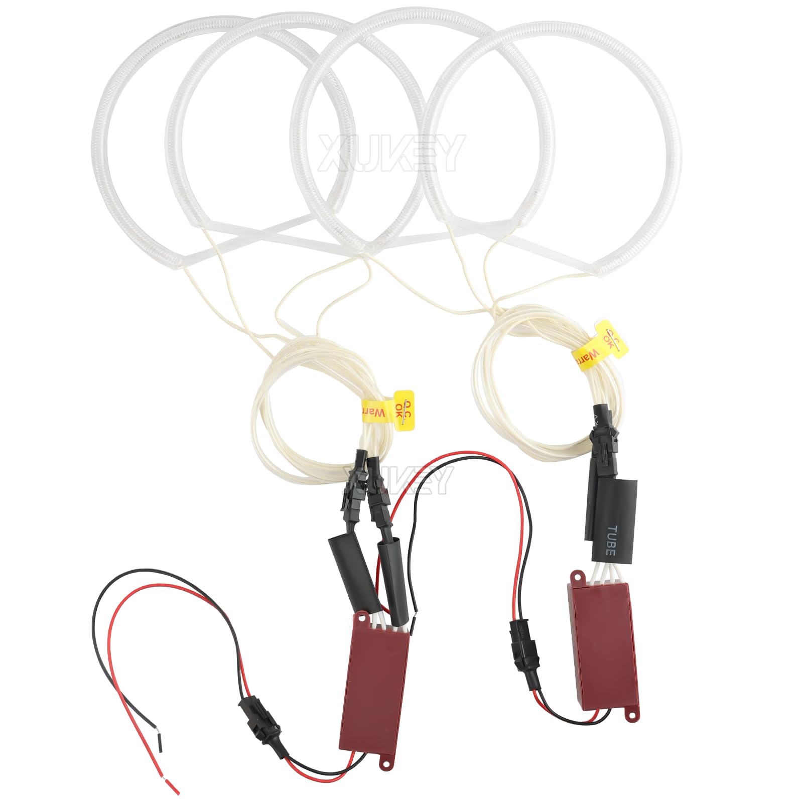 AUTOXBERT Angel Eyes Halo-Ring-Set für BMW E46 E36 E38 E39, 12V 6000K Hohe Helligkeit Weißes Licht