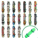 Sosation 18 Pcs Mini Finger Skateboard Thanksgiving Party Gift Favors Mini Skateboards Novelty Fingerboard Decorations Fingertips Movement Finger Gift(Cool Style)