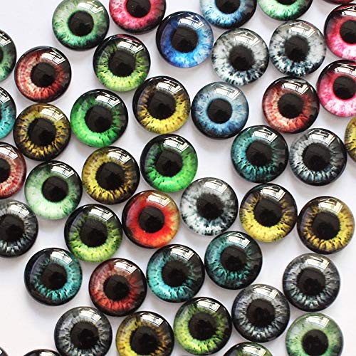 Triangle-Box - 6mm 14mm 16mm 18mm 20mm Random Mixed Dragon Eye Round Glass Cabochon Flatback Photo Dome Accessory Pendant Base In Pairs K05470-20mm 20pcs - 20mm 20pcs
